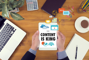 CONTENT IS KING seo search engine optimization and content marketing concept