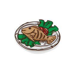 food Fried fish drawing object 