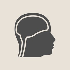 Silhouette of a man's head. Mental health relative brochure, report design template. Scientific medical designs. Vector illustration