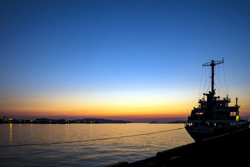 Fototapeta premium 博多湾の夕日