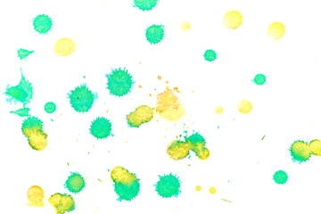Fototapeta na wymiar Abstract yellow green ink splash