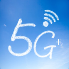 5G plus signal communication icon with nice background