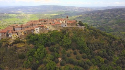 Fototapeta na wymiar Landscape of the Val d'Orcia in Tuscany Aerial
