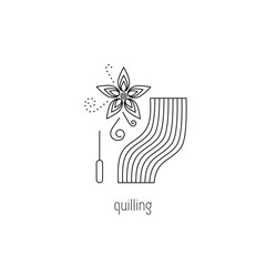 Quilling line icon