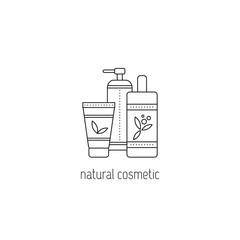 Natural cosmetics line icon