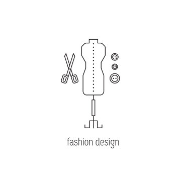 Fashion design line icon