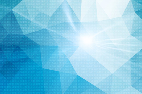 Abstract binary numbers code on triangle geometrical background illustration.