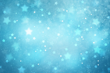 Beautiful blurry star shape bokeh background. Christmas and New Year Holidays copy space greeting...