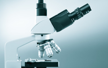 Subject table microscope and interchangeable lenses. Microscope is the main research tool in many scientific laboratories