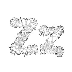 Letter Z  made of flowers