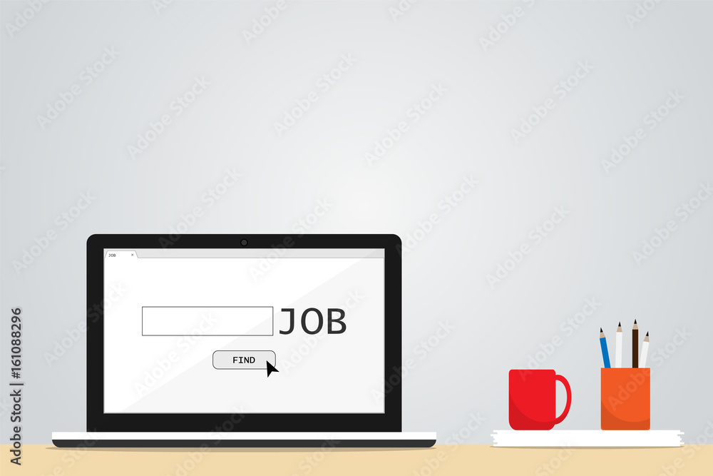 Poster notebook find job vector