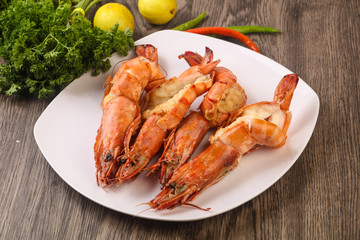 Grilled tiger prawn