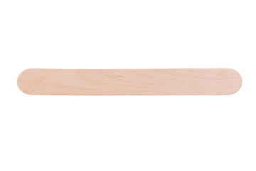 Wooden stick for waxing hair, on white background