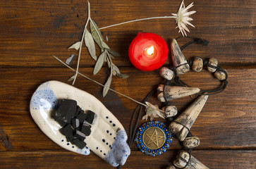 Wiccan altar for funeral rites