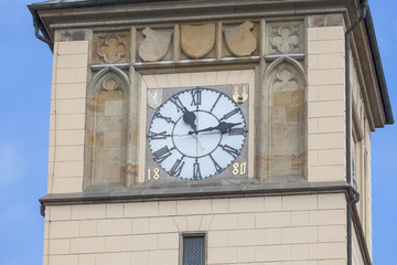Fototapeta na wymiar Old Town Water Tower, clock, Prague, Czech Republic