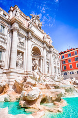 Plakat Rome, Italy - Trevi Fountain and Palazzo Poli