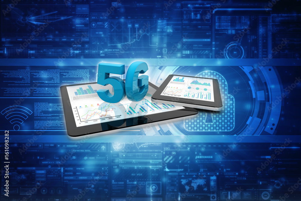 Poster 3d rendering 5g network 5g connection with data