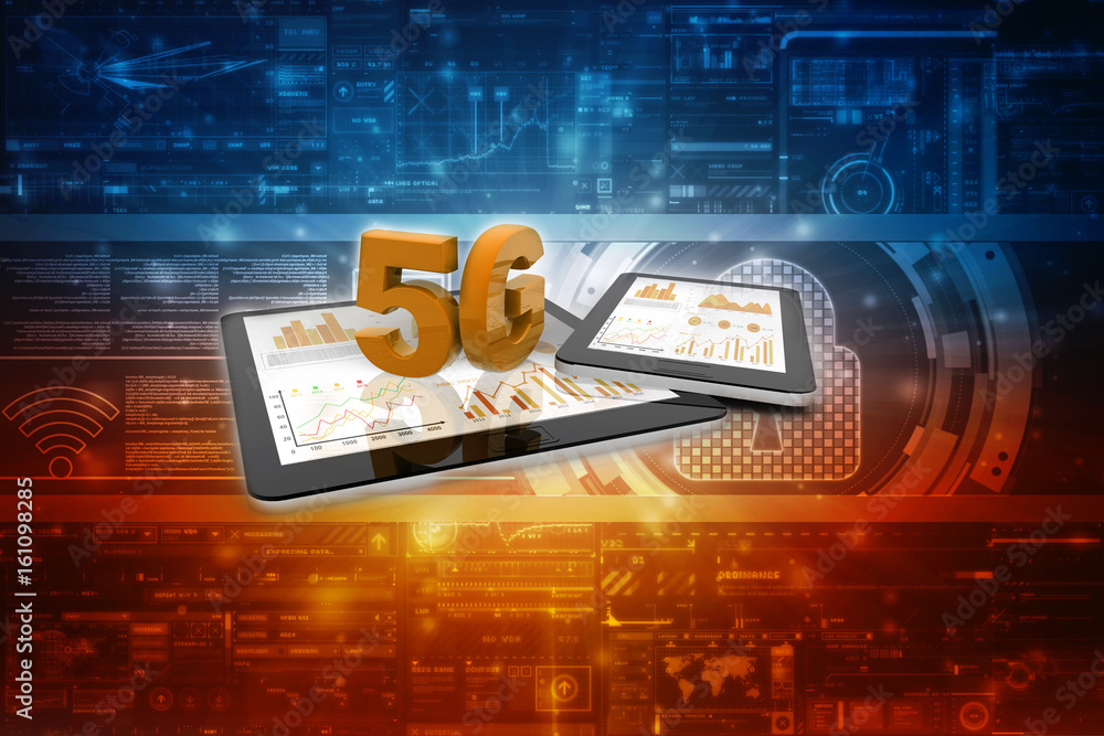 Poster 3d rendering 5g network 5g connection with data