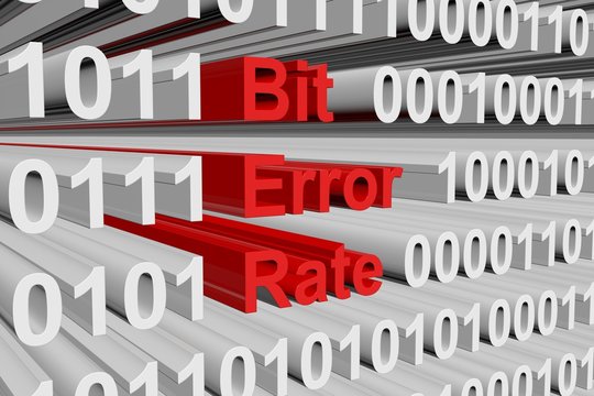 Bit error rate in a binary code 3D illustration