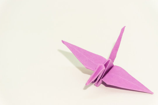 origami crane isolated on white