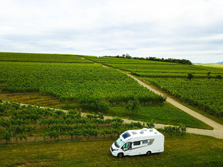 Luftbild, Wohnmobilrundreise entlang der Weinroute, Elsass