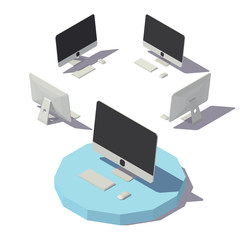 Vector isometric Computer Monoblock