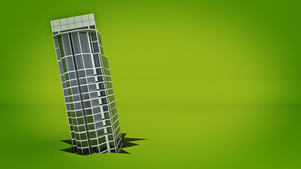 building. Concept of failure. 3d rendering