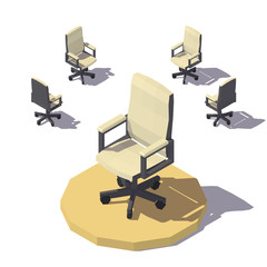 Vector isometric low poly Office chair