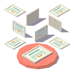 Isometric low poly Diploma