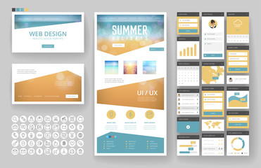 Website design template and interface elements