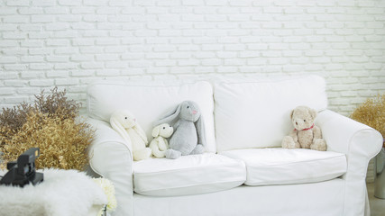 Living room interior with sofa