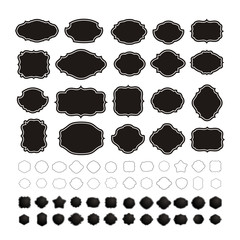 Set of vintage frames for emblems, labels, insignia.