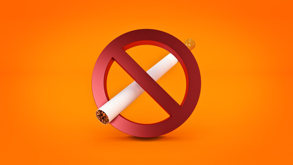 No Smoking Sign isolated. 3d rendering