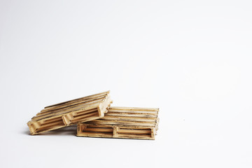 Close up of pallet wood with white isolated background.