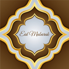 Modern Islamic Eid Mubarak Card Illustration