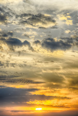 Naklejka na ściany i meble Colorful sky at Sunset. HDR image