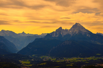 Mountain evening morning Lofer Austria