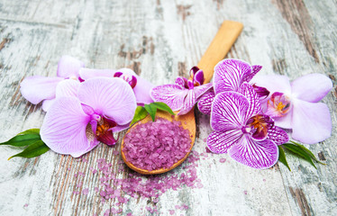Spa salt and orchids