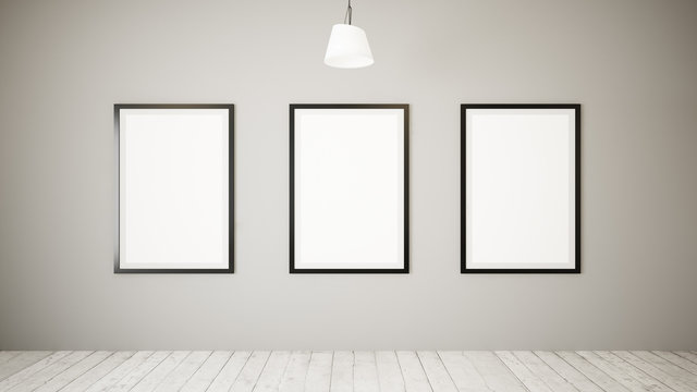 three frames on a minimal gallery