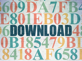 Web development concept: Download on Digital Data Paper background