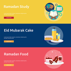 Ramadan and Eid Mubarak Conceptual Banner