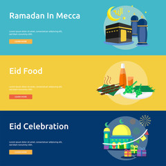 Ramadan and Eid Mubarak Conceptual Banner