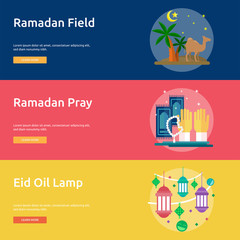 Ramadan and Eid Mubarak Conceptual Banner