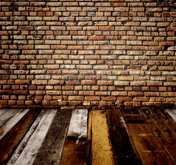 Old room with brick wall