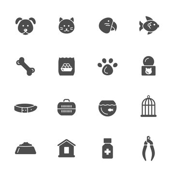 Pet shop vector icons