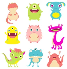 Fotobehang Set of cute cartoon monsters © frenta