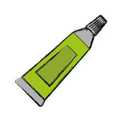 paint tube icon over white background colorful design vector illustration