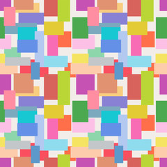 Seamless pattern of multiple squares multicolor. Abstract geometric vector wallpaper or website background. Vector EPS10.