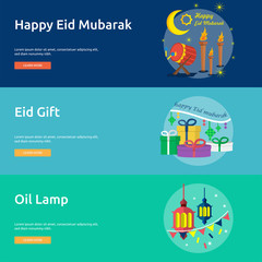 Ramadan and Eid Mubarak Conceptual Banner