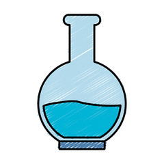 chemical flask icon over white background colorful design vector illustration